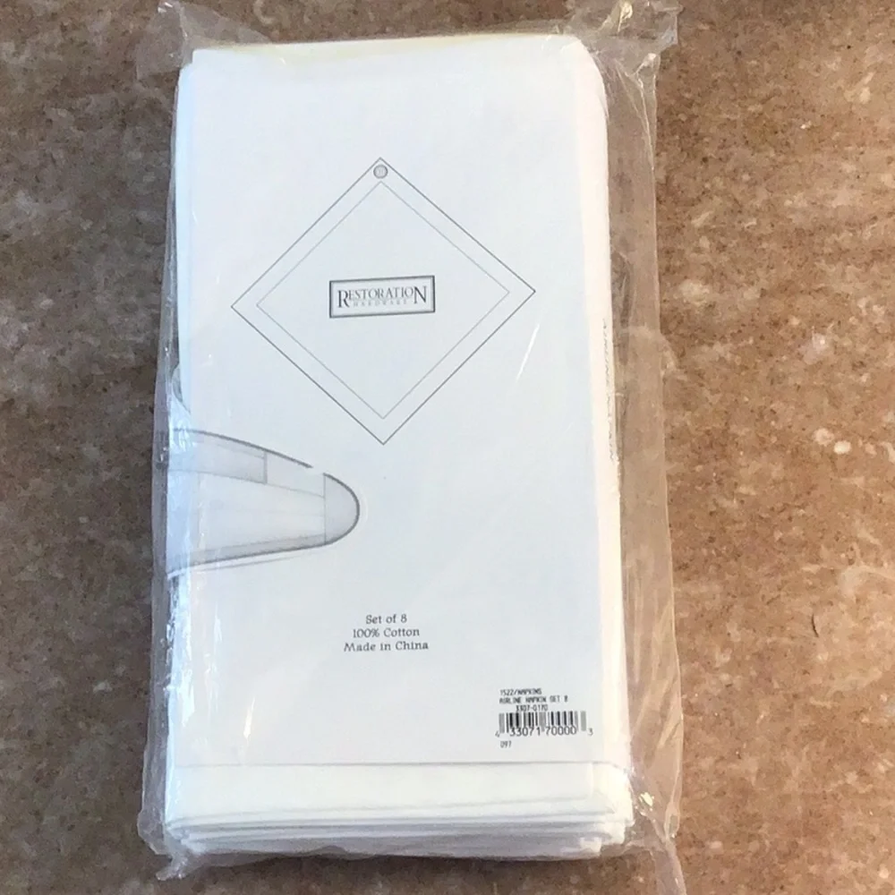 Restoration Hardware White Cotton Napkins
